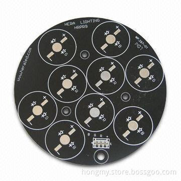 Single-sided Aluminum PCB with Black Solder Mask, 1.6 mm Finished Board Thickness, 2oz Copper